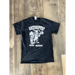 Antiseptic Rip Ride Hardcore Thrash Punk Skateboarding Band T-Shirt Med Black